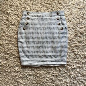 Ann Taylor LOFT gray and white stripe pencil skirt 10p